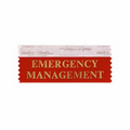 Emergency Management Award Ribbon w/ Gold Foil Print (4"x1 5/8")